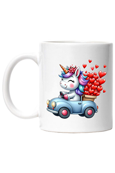 StoryGift Romania Cana cu un unicorn care conduce o masinuta, ilustratie, cut...