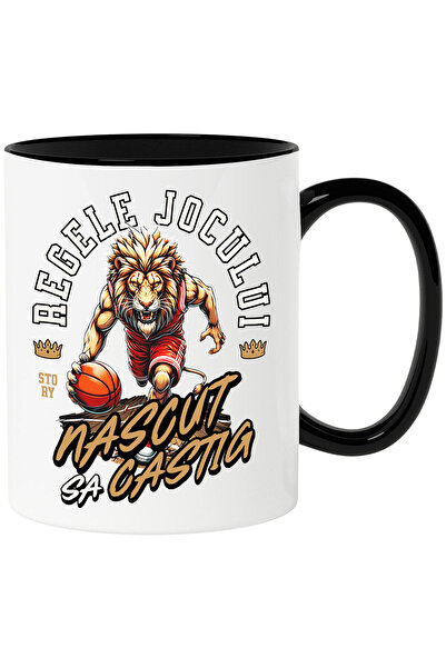 StoryGift Romania Cana cu Regele Leu Furios Jucator de Bascketball Sport Meci...
