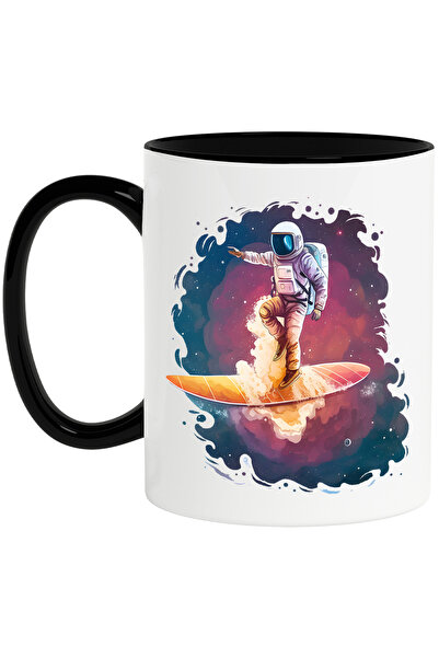 StoryGift Romania Cana cu un astronaut care se da cu o placa de surf | ilustr...