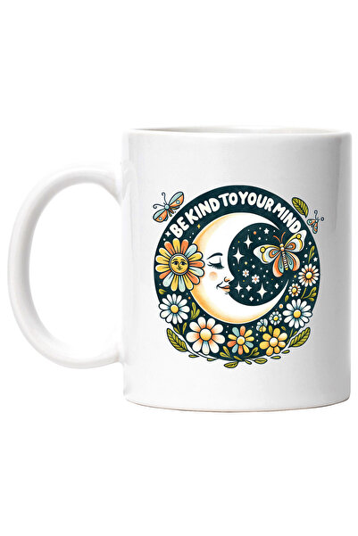 StoryGift Romania Cana cu mesajul "Be kind to your mind", stilul hippie, cult...