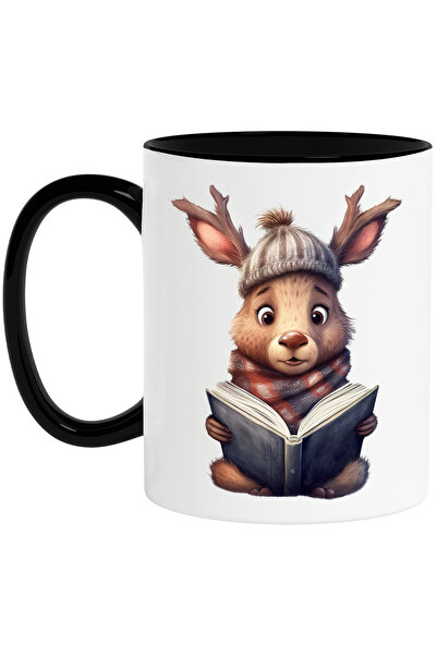 StoryGift Romania Cana cu un cerb care citeste dintr-o carte | ilustratie | l...