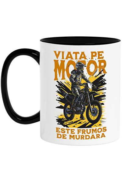 StoryGift Romania Cana cu Silueta Barbat Cu Costum Profesionist Motor Motocic...