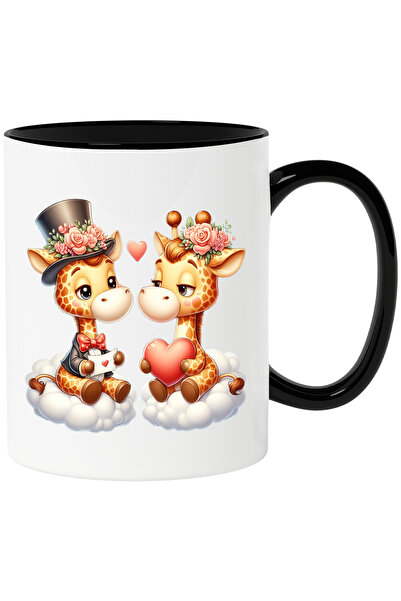 StoryGift Romania Cana cu 2 girafe care stau pe norisori | ilustratie | scris...