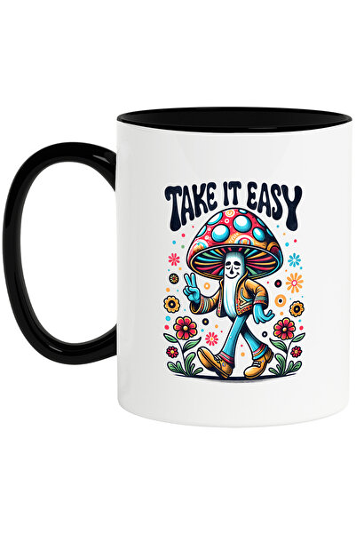 StoryGift Romania Cana cu mesajul "Take it easy", stilul hippie, cultura, ilu...