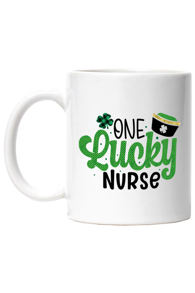 StoryGift Romania Cana cu mesajul "One lucky nurse", ilustratie, motivational...