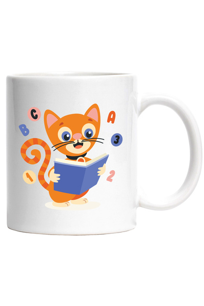 StoryGift Romania Cana Cu Pisica, Litere, Cifre, Carte, Zgarda, Buline, Multi...