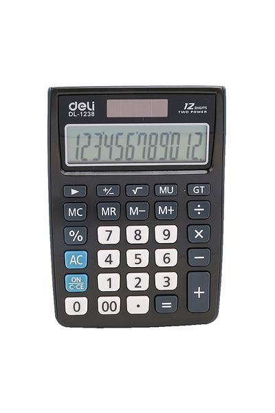 Deli Calculator Desktop 12 Digits Black 1238 Deli