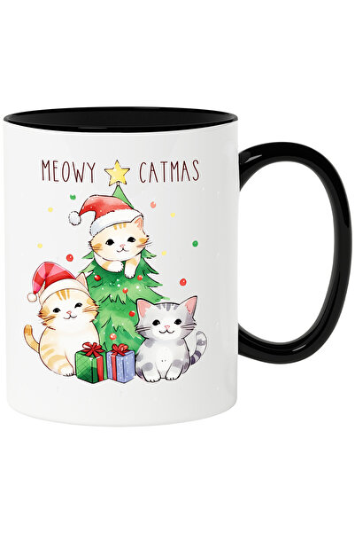 StoryGift Romania Cana cu pisoi cu mesajul "Meowy Catmas", Craciun fericit, i...