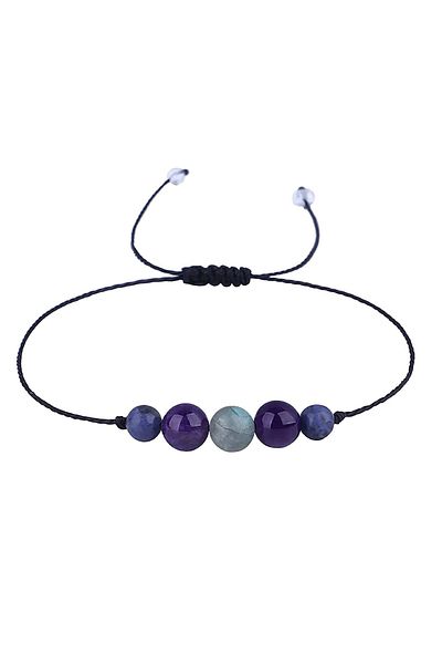 animis beauty Crystal therapy Anti Stress Bracelet, string type made of natural semi-precious stones, unisex, adjustable