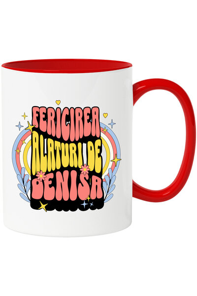 StoryGift Romania Cana cu Mesaj Romantic Text Fericire alaturi De Denisa, Flo...