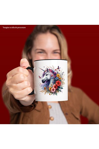 StoryGift Romania Mug with a unicorn | illustration | flowers | abstract | butterflies | nature | freedom, With ,STG