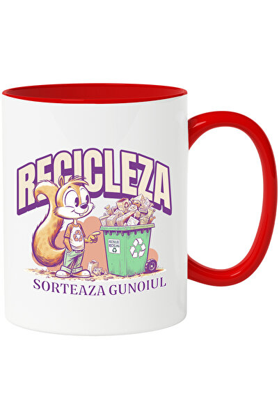 StoryGift Romania Mug recycle squirrel sorts garbage pollution, 330ml, Cerami...