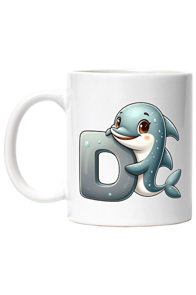 StoryGift Romania Cana cu un delfin cu litera "D", ilustratie, pentru copii, ...