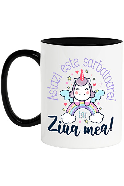 StoryGift Romania Cana cu Unicorn Pe Curcubeu Text Astazi Este Ziua Mea Este ...