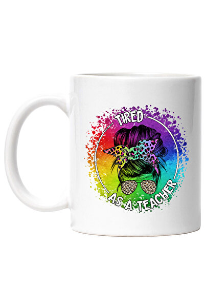 StoryGift Romania Cana cu mesajul "Tired as a teacher", ilustratie, scoala, e...