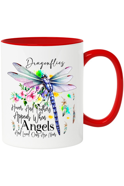 StoryGift Romania Cana cu libelula albastra cu mesajul "Dragonflies, Hover an...
