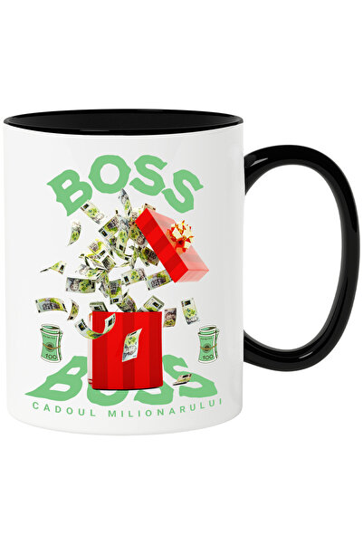 StoryGift Romania _Boss_ Mug - Millionaire's Gift, 330ml, Ceramic with Black ...