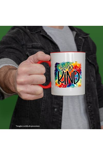 StoryGift Romania Mug with the message "Be kind", illustration, motivational, be good, kindness, help c, With ,STG