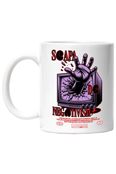 StoryGift Romania Cana Scapa De Negativismul de la Televizor, 330ml, Ceramic ...