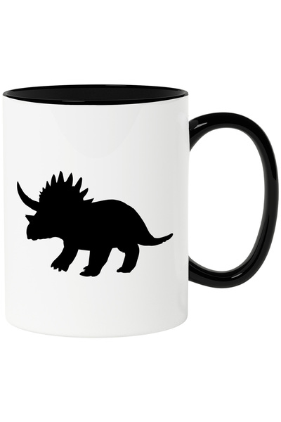 StoryGift Romania Cana cu un dinozaur pentru copii cu Maner Negru, Cu Maner N...