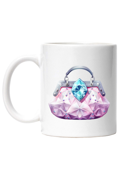 StoryGift Romania Cana cu o poseta stralucitoare | roz | ilustratie | diamant...