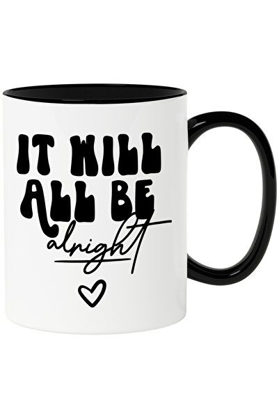 StoryGift Romania Cana cu inimioara si textul "It will all be alright" - totul va fi in regula cu , Cu Maner Negru