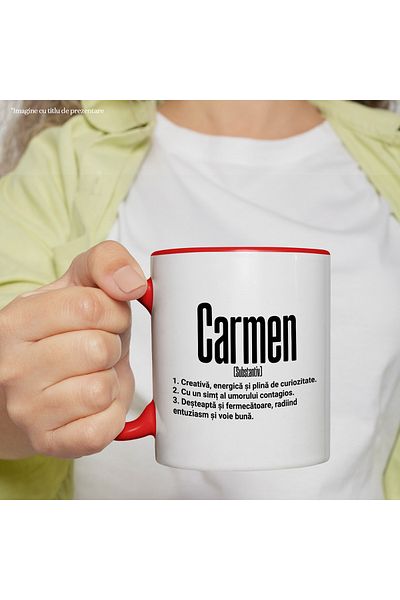 StoryGift Romania Mug With Name Carmen, and Motivational Message, Creative, Smart, Curious, Amu, With, STG