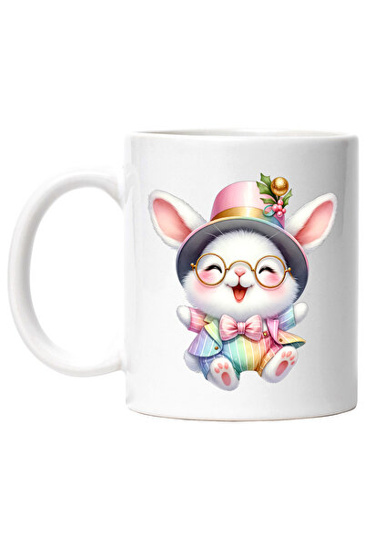 StoryGift Romania Cana cu un iepuras fericit | ilustratie | alb | poarta oche...