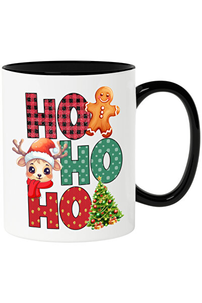 StoryGift Romania Cana cu mesajul "HO, HO, HO", brad impodobit, fursec, ren, ...