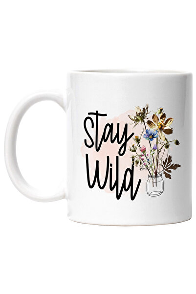 StoryGift Romania Cana cu mesajul "Stay wild", ilustratie, motivational, flor...