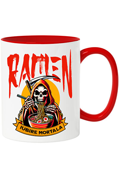 StoryGift Romania Cana Moartea mancand ramen iubire mortala, 330ml, Ceramic c...