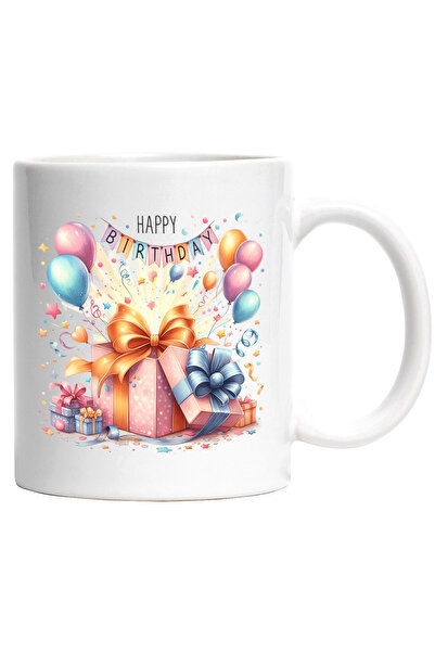 StoryGift Romania Cana cu un cadou deschis cu mesajul "Happy birthday" | ilus...
