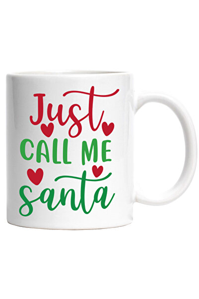 StoryGift Romania Cana cu inimioare si textul "Just call me santa" - doar spu...