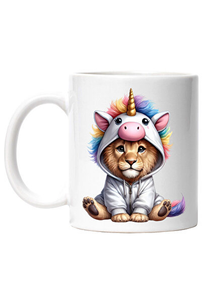 StoryGift Romania Cana cu un pui de leu costumat intr-un unicorn, ilustratie,...