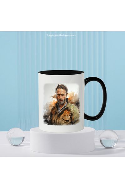 StoryGift Romania Rick Grimes Mug, Serif, Fictional Character, TV Series, Multicolor 330 ml, Ceram, With