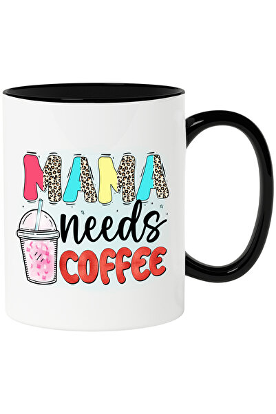 StoryGift Romania Cana cu mesajul "Mama needs coffee", ilustratie, lichid, fl...