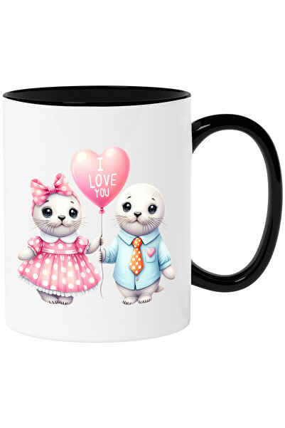 StoryGift Romania Cana cu 2 foci vesele | ilustratie | balon in forma de inim...