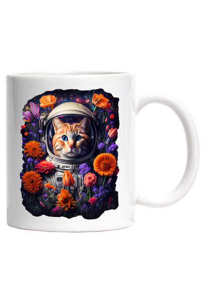 StoryGift Romania Cana Cu Pisica, Astronaut, Camp, Flori, Lalele, Spatiu, Mul...