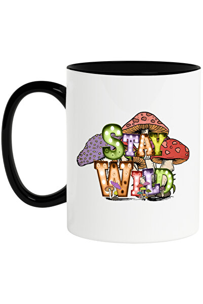 StoryGift Romania Cana cu mesajul "Stay wild", stilul hippie, cultura, ilustr...