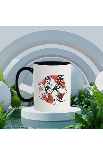 StoryGift Romania Mug With Karate, Martial Arts, Fighting, Asian, Sport, Multicolor 330 ml, Ceramic, With ,STG