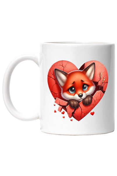 StoryGift Romania Cana cu o vulpe trista, ilustratie, lacrimi, inima rupta, f...