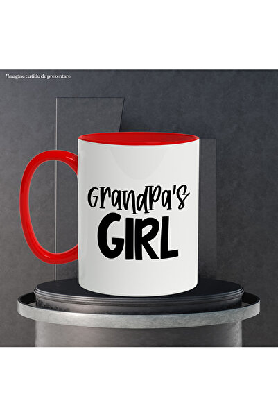 StoryGift Romania Mug for Grandpa's favorite girl - appreciation with Red Handle, With Red Handle STG,,STG.
