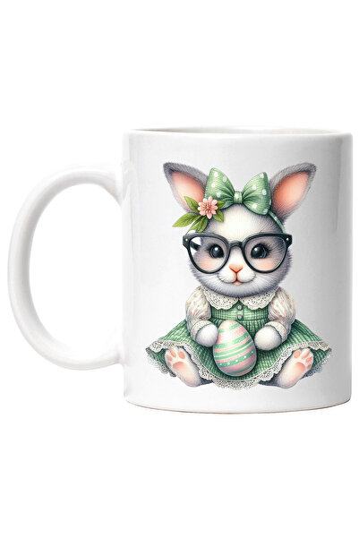 StoryGift Romania Cana cu un iepuras cu ochelari, ilustratie, imbracat intr-o...