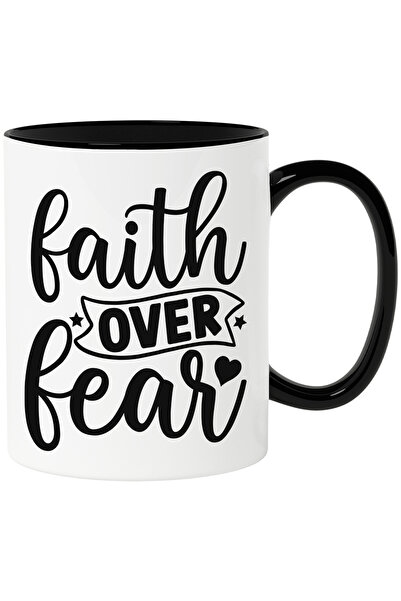 StoryGift Romania Cana cu inimioara si stelute cu textul "Faith over fear" - ...