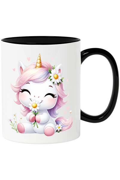 StoryGift Romania Cana cu un unicorn care tine o floare | ilustratie | floric...