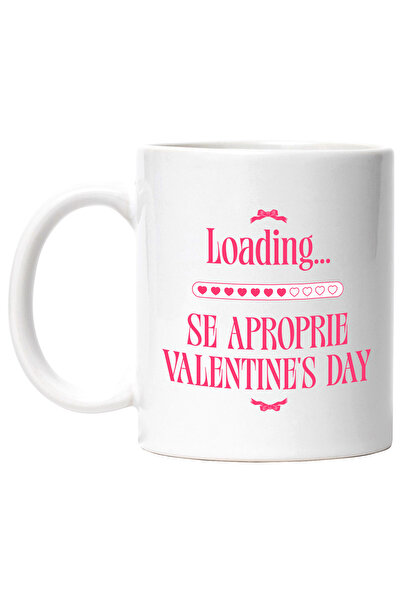 StoryGift Romania Cana cu Funda Roz bara Incarcare Text Loading… Se Apropie Valentine's Day, Drago, Cu Maner Alb