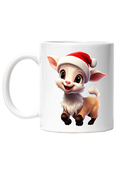 StoryGift Romania Cana cu un ied vesel care poarta o caciula de Craciun | fer...