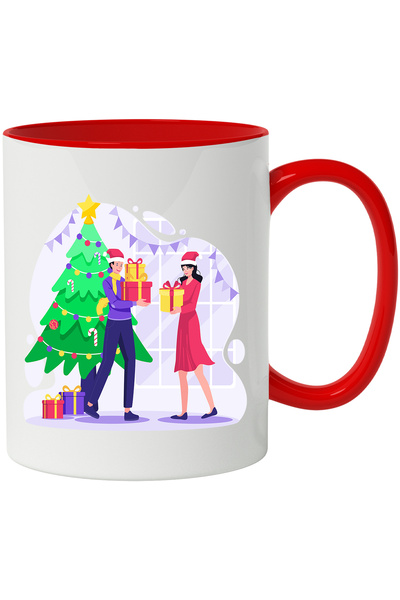 StoryGift Romania Cana Cu Craciun, Brad, Decoratiuni, Globuri, Fes, Iarna, Mu...