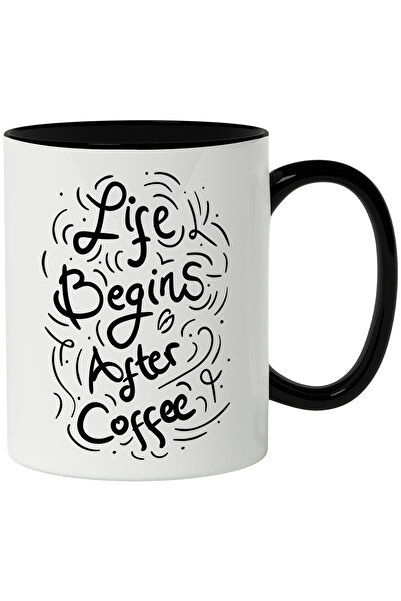 StoryGift Romania Cana Cu Mesaj In Engleza Life Begins After Coffee, Viata, C...