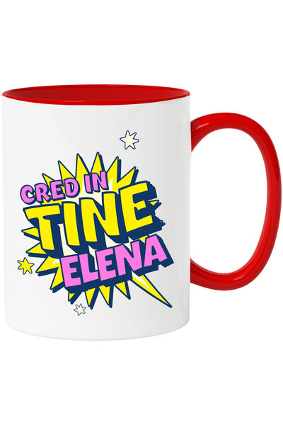 StoryGift Romania Cana cu Mesaj Inspirational Colorat Text Cred In Tine Elena...